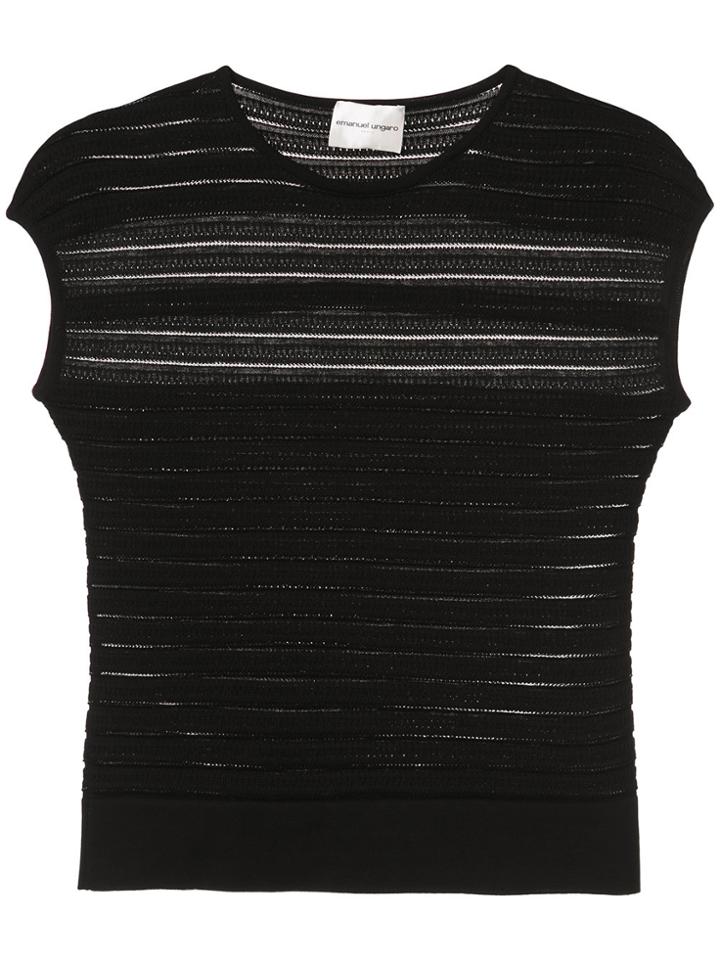 Emanuel Ungaro Sheer Stripe Blouse - Black