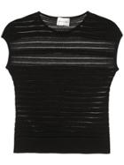 Emanuel Ungaro Sheer Stripe Blouse - Black