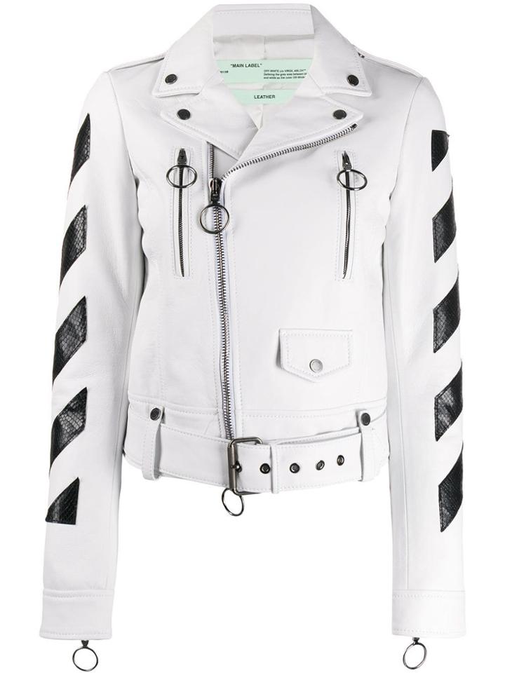 Off-white Striped Biker Jacket