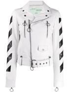 Off-white Striped Biker Jacket