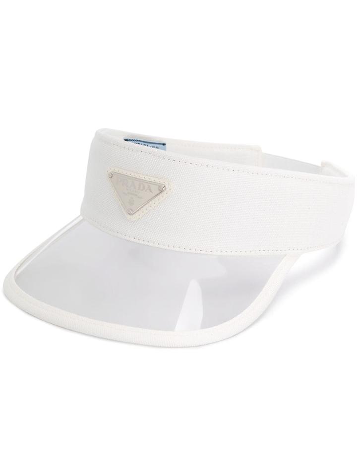 Prada Logo Pvc Bill Visor - White