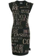 Versace Jeans Embellished Logo T-shirt Dress - Black