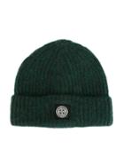 Stone Island Kids Embroidered Logo Beanie, Boy's, Size: 48 Cm, Green