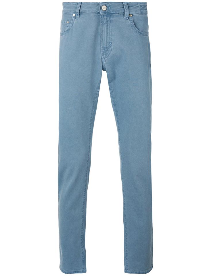 Pt05 - Plain Chinos - Men - Cotton/spandex/elastane - 31, Blue, Cotton/spandex/elastane