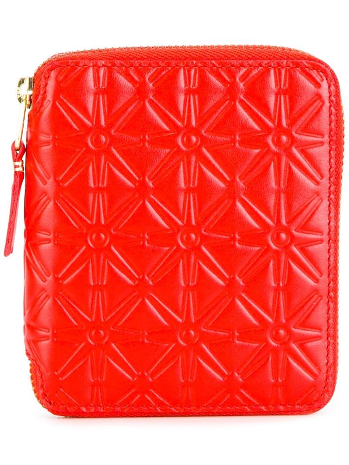 Comme Des Garçons Wallet Embossed Flowers Cardholder - Yellow & Orange