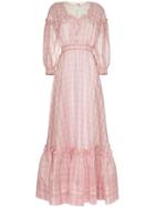 Calvin Klein 205w39nyc Check Print Silk Gown - Pink