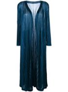 Pleats Please By Issey Miyake Pleated Long Coat - Blue