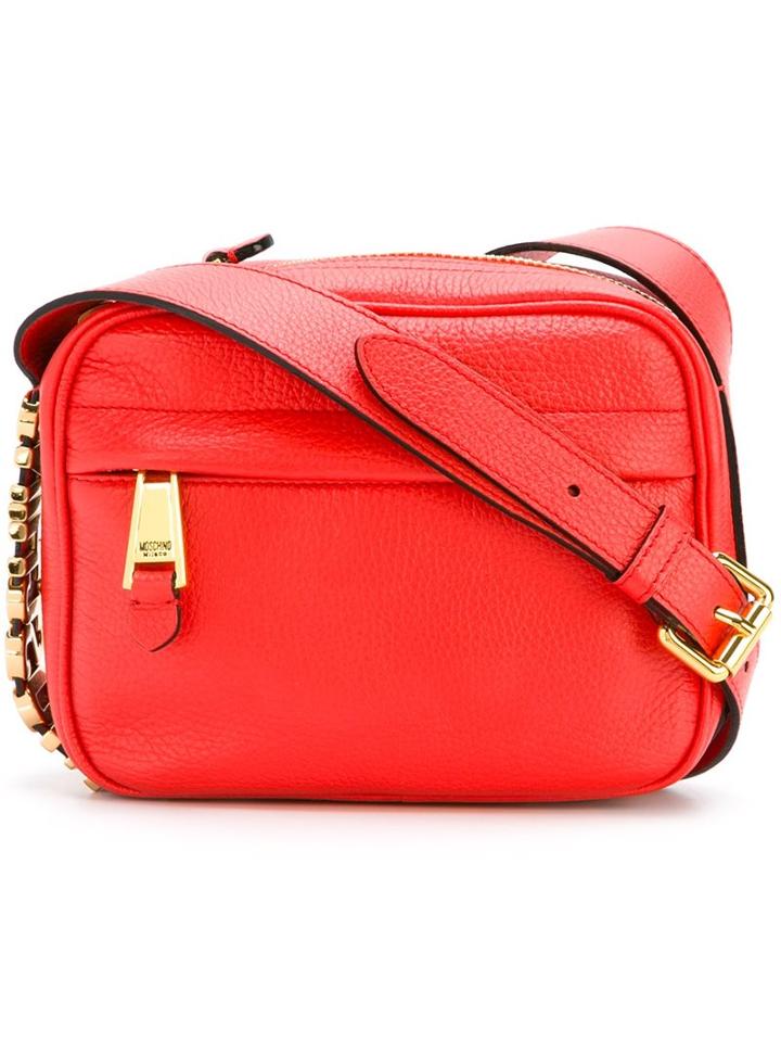 Moschino Logo Crossbody Bag, Women's, Red
