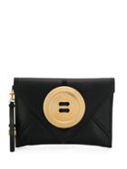Moschino Oversize Button Clutch Bag - Black
