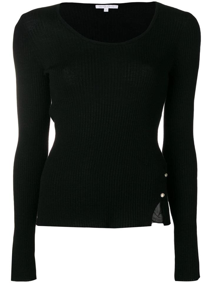 Patrizia Pepe Ribbed Knit Jumper - Black