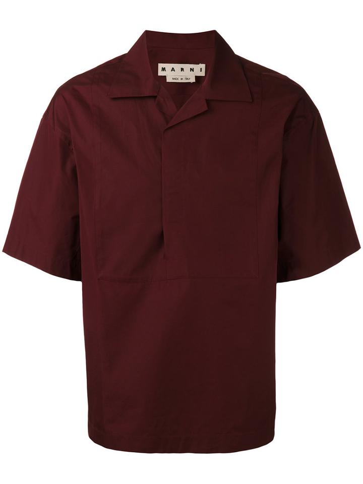 Marni - Short Sleeved Shirt - Men - Cotton - 50, Red, Cotton