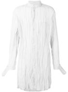 Yang Li - Mandarin Neck Elongated Shirt - Men - Cotton/metallic Fibre - 46, Nude/neutrals, Cotton/metallic Fibre
