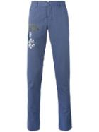 Pt01 - Illustrated Chino Trousers - Men - Cotton/linen/flax - 50, Blue, Cotton/linen/flax