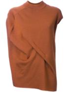Enföld Asymmetric Drape Jersey, Women's, Size: 38, Brown, Wool
