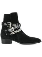Amiri Chain Buckle Strap Boots - Black