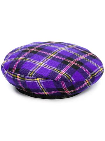 Versace Tartan Beanie - Pink & Purple