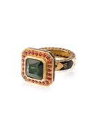 Alice Cicolini Sapphire Memphis Square Ring - Metallic