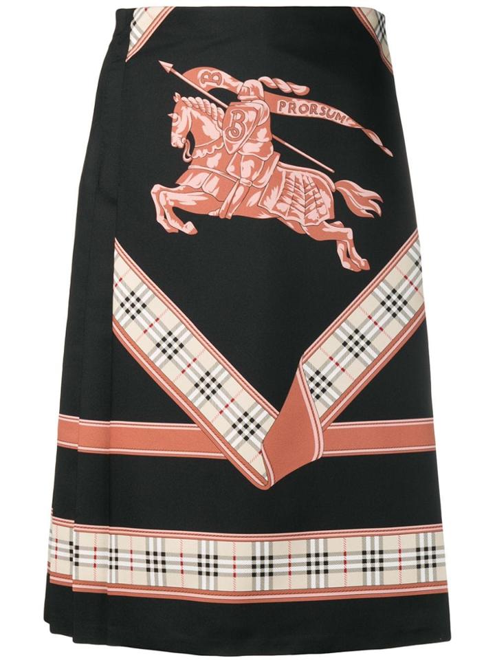 Burberry Archive Scarf Print Skirt - Black