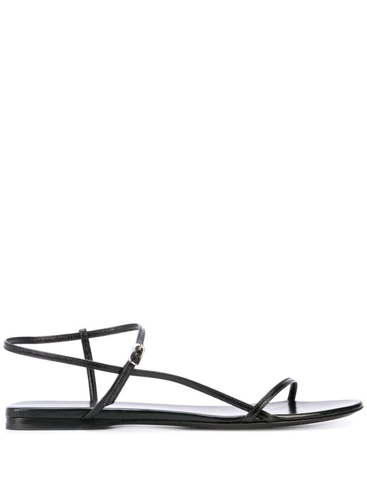 The Row Bare Flat Sandals - Black