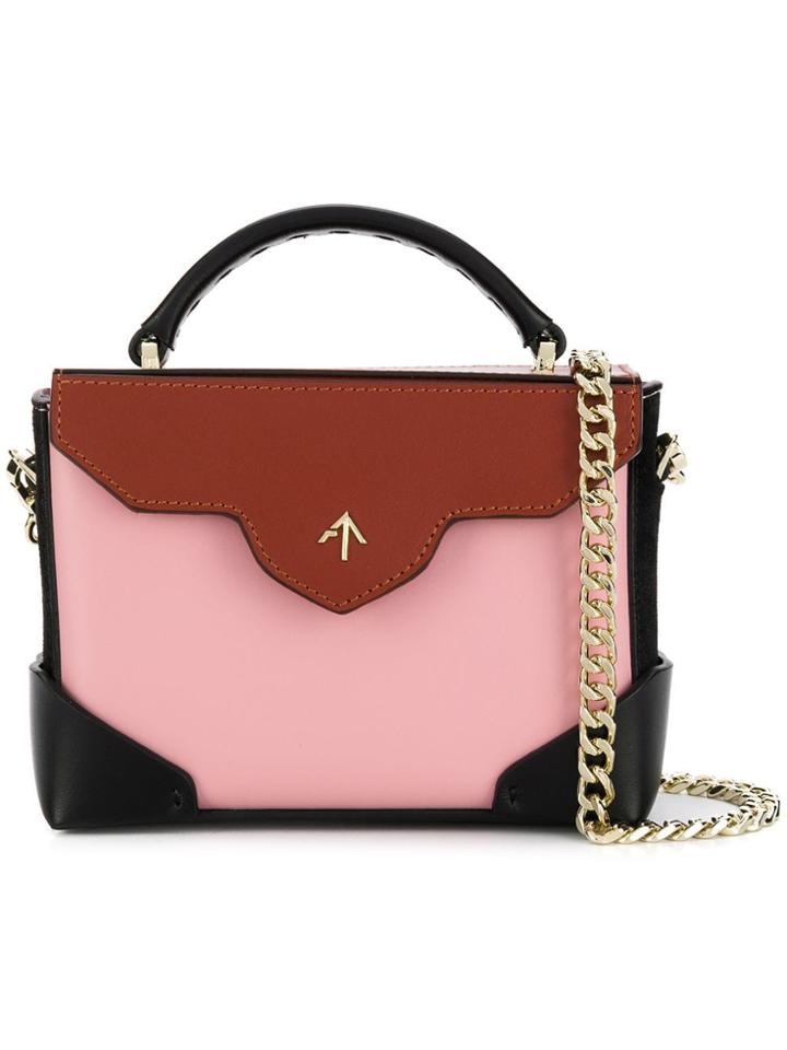 Manu Atelier Manu Atelier 2017538 Blkbubred Leather - Pink & Purple