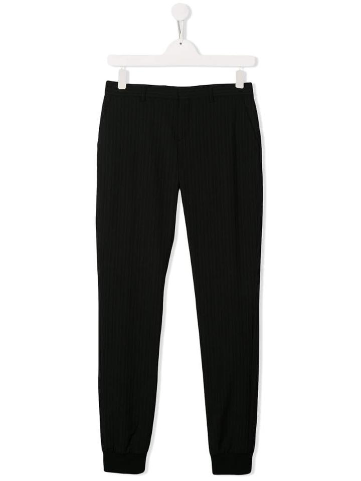 Neil Barrett Kids Teen Striped Tailored Trousers - Black