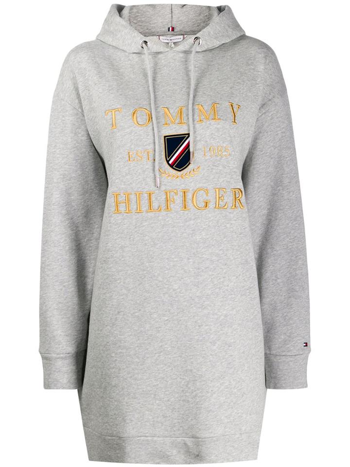 Tommy Hilfiger Hooded Sweater Dress - Grey