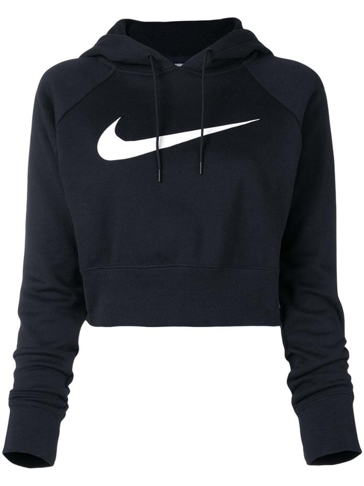 Nike Cropped Logo Hoodie - Black