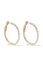 As29 18kt Yellow White Diamond Baguette Medium Hoops - Yellow Gold