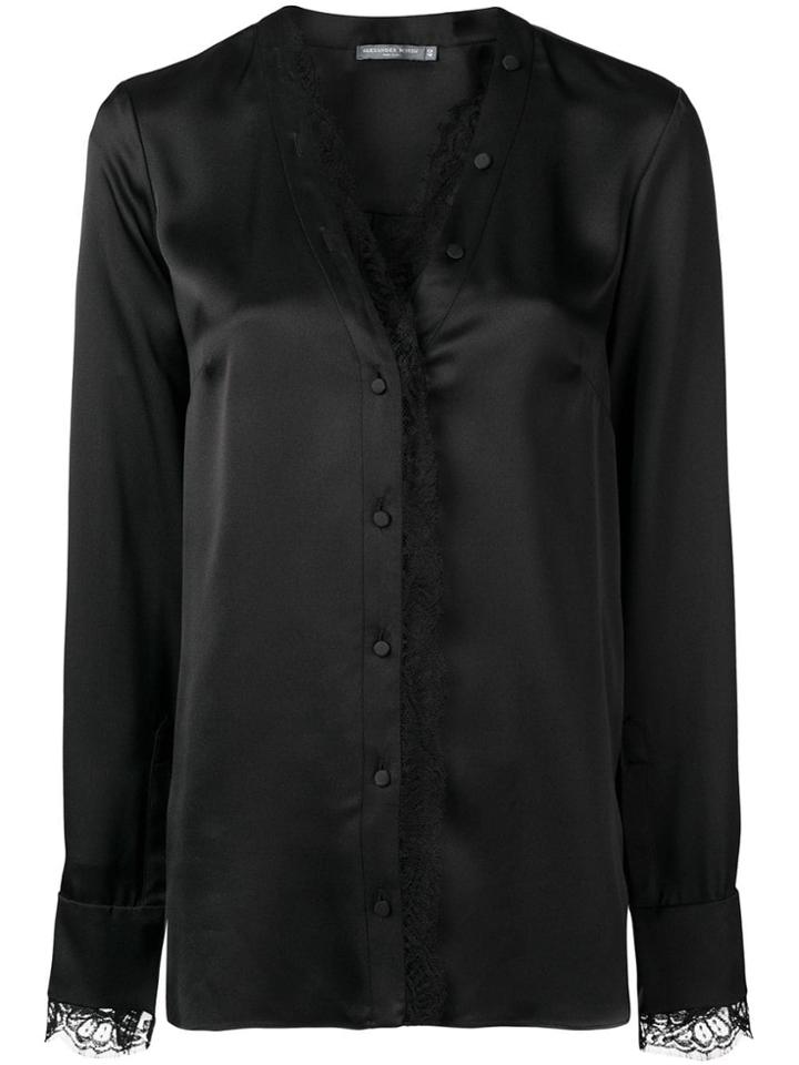 Alexander Mcqueen Lace Trim Blouse - Black