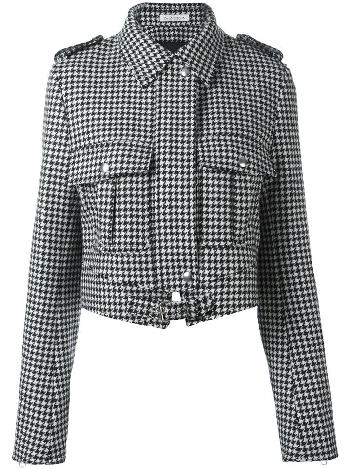 J.w.anderson - Houndstooth Pattern Jacket - Women - Polyamide/viscose/wool - 8, Black, Polyamide/viscose/wool