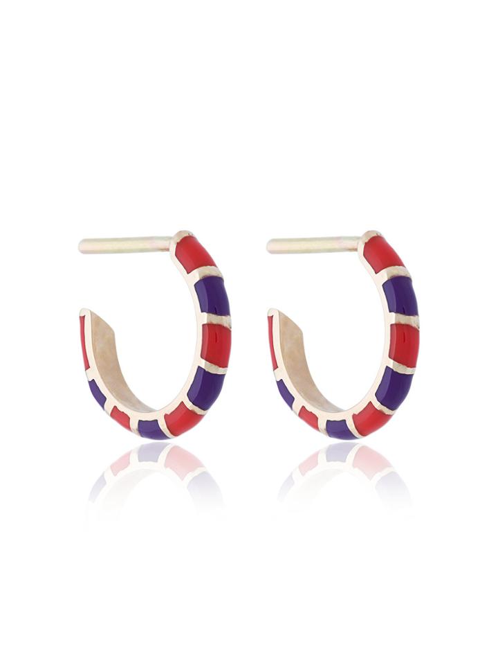 Alice Cicolini Striped Hoop Earrings - Multicolour