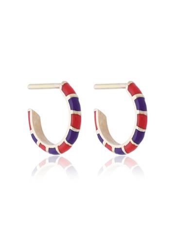Alice Cicolini Striped Hoop Earrings - Multicolour