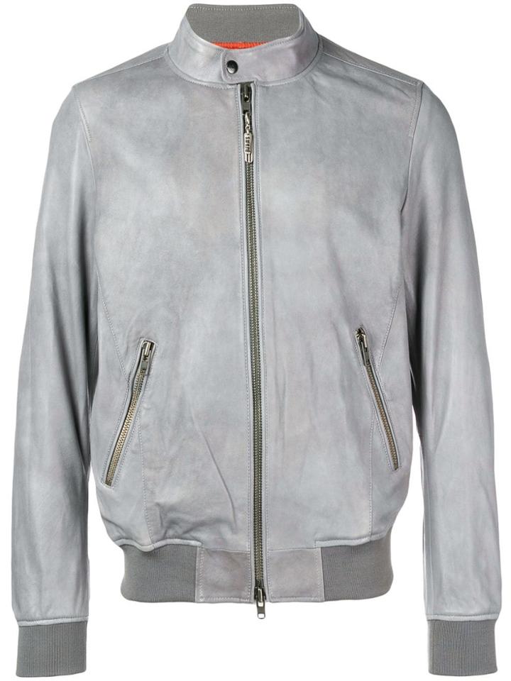 S.w.o.r.d 6.6.44 Band Collar Bomber Jacket - Grey