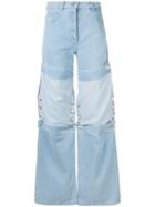 Y / Project - Buttoned Patch Jeans - Women - Cotton - 36, Women's, Blue, Cotton