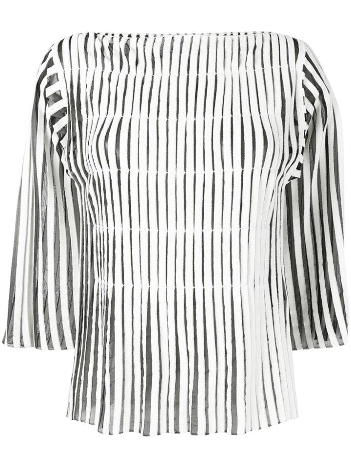 Pierantoniogaspari Appliqué Stripe Top - White