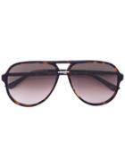 Gucci Eyewear Tortoiseshell Aviator Sunglasses - Brown