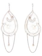 Clizia Ornato Dream Catcher Style Filigree Earrings, Women's, White