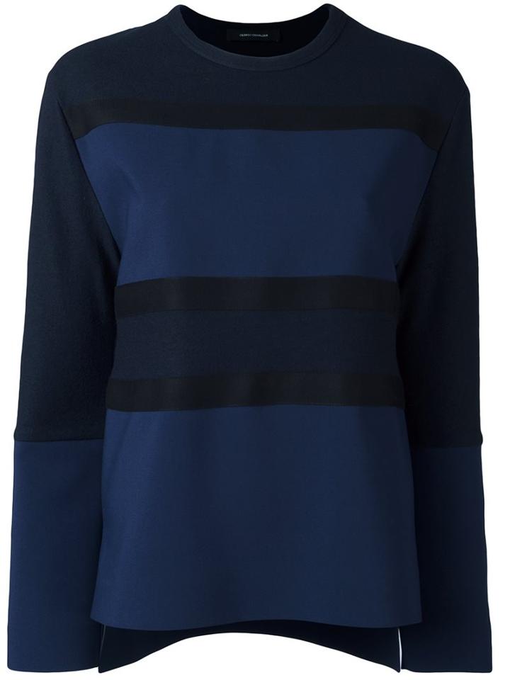 Cédric Charlier 'runaway' Pullover, Women's, Size: 44, Blue, Polyester/rayon/virgin Wool/other Fibers