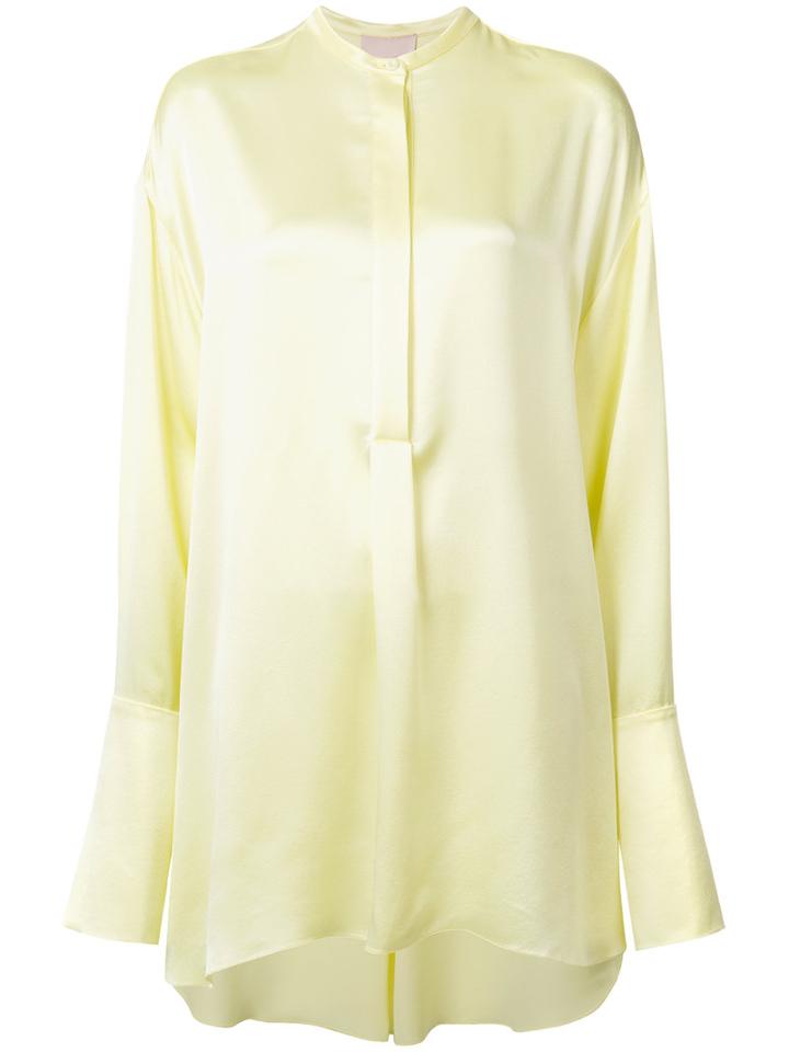 Roksanda Mandarin Neck Shirt, Size: 6, Yellow/orange, Silk