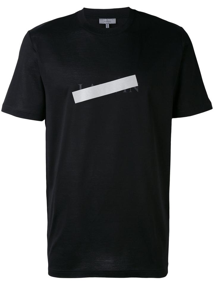 Lanvin - Reflective Panel Logo T-shirt - Men - Cotton - Xl, Black, Cotton