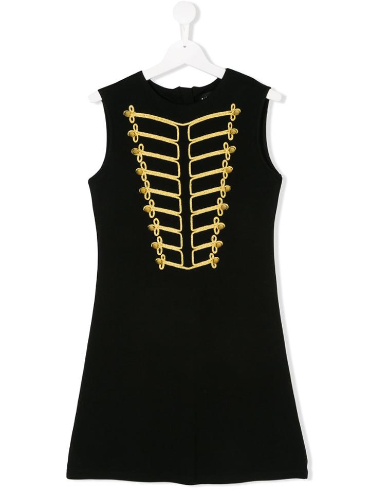 John Richmond Kids Teen Cornelli Braid Trim Dress - Black