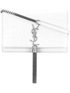Saint Laurent - 'kate' Tasseled Bag - Women - Calf Leather - One Size, White, Calf Leather