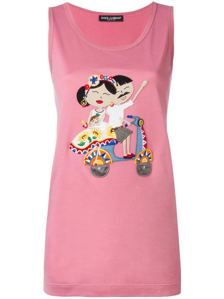 Dolce & Gabbana Dg Family Patch Tank Top - Pink & Purple