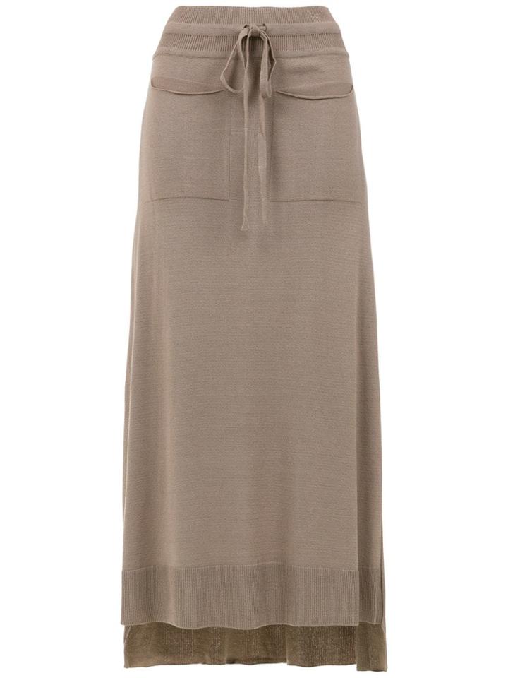 Mara Mac Long Knitted Skirt - Nude & Neutrals
