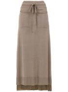 Mara Mac Long Knitted Skirt - Nude & Neutrals