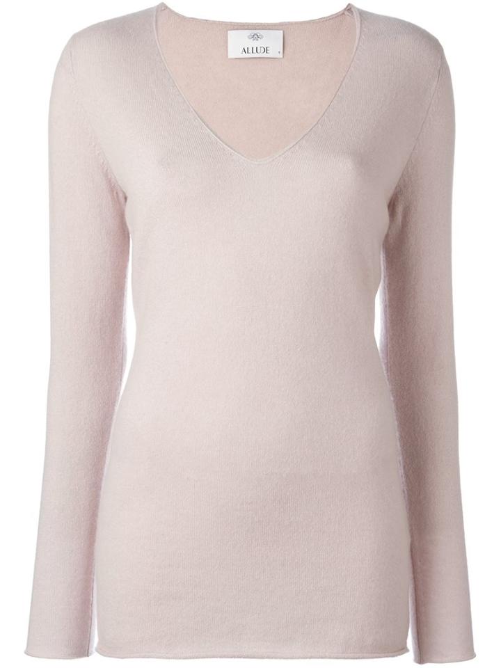 Allude V-neck Jumper, Women's, Size: Small, Pink/purple, Cashmere