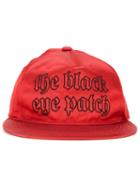 Black Eye Patch Logo Satin Cap, Men's, Red, Cotton/rayon