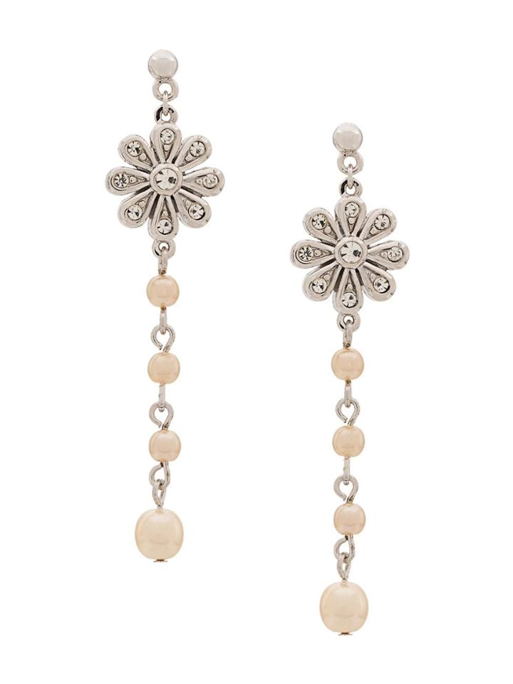 Susan Caplan Vintage 1980s Chandelier Earrings - Silver