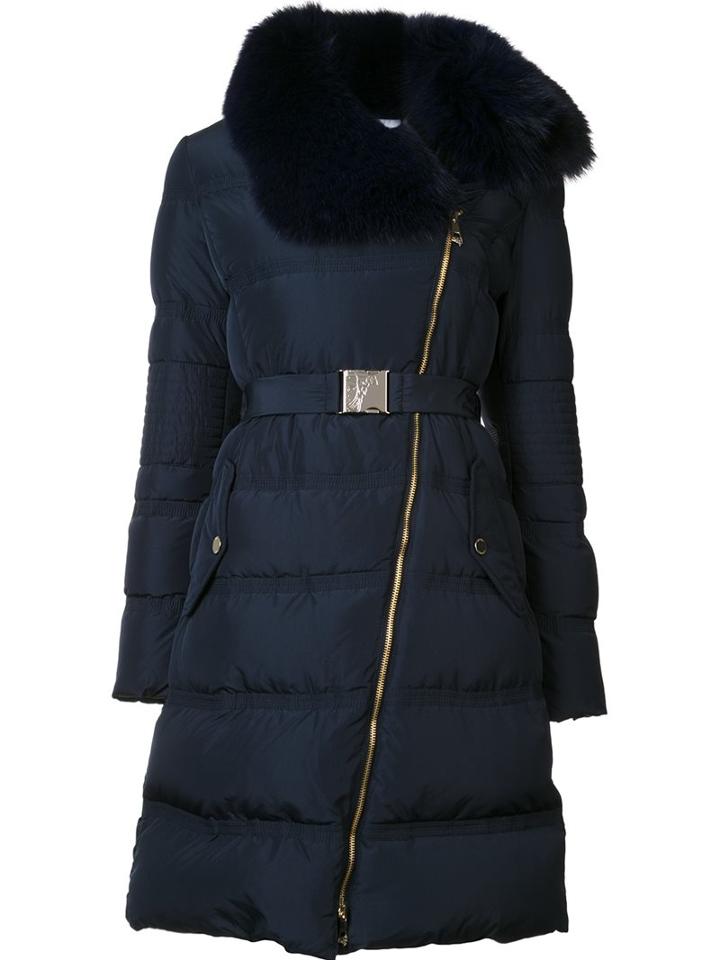Versace Collection Padded Parka, Women's, Size: 42, Blue, Feather Down/polyester/goose Down