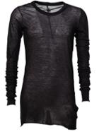 Rick Owens Long Length T-shirt, Men's, Size: Xs, Black, Cotton
